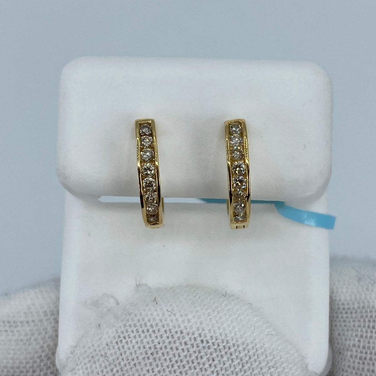 14K Gold Circle Hoop Diamond Earrings - additional product view 2