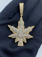 Weed Cannabis Diamond Pendant 3.7 Ct - additional product view 2