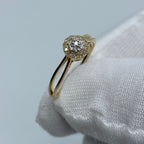 14K Yellow Gold Circle Diamond Engagement Ring - additional product view 3