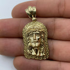 14K Gold Jesus Head Medallion Pendant 1.75 in - additional product view 2