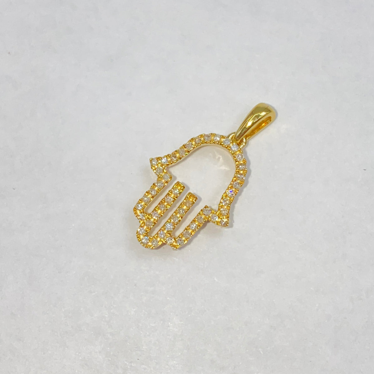 14K Gold Hamsa Diamond Pendant - additional product view 3