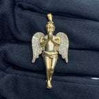 10K Gold Angel Diamond Pendant - additional product view 2