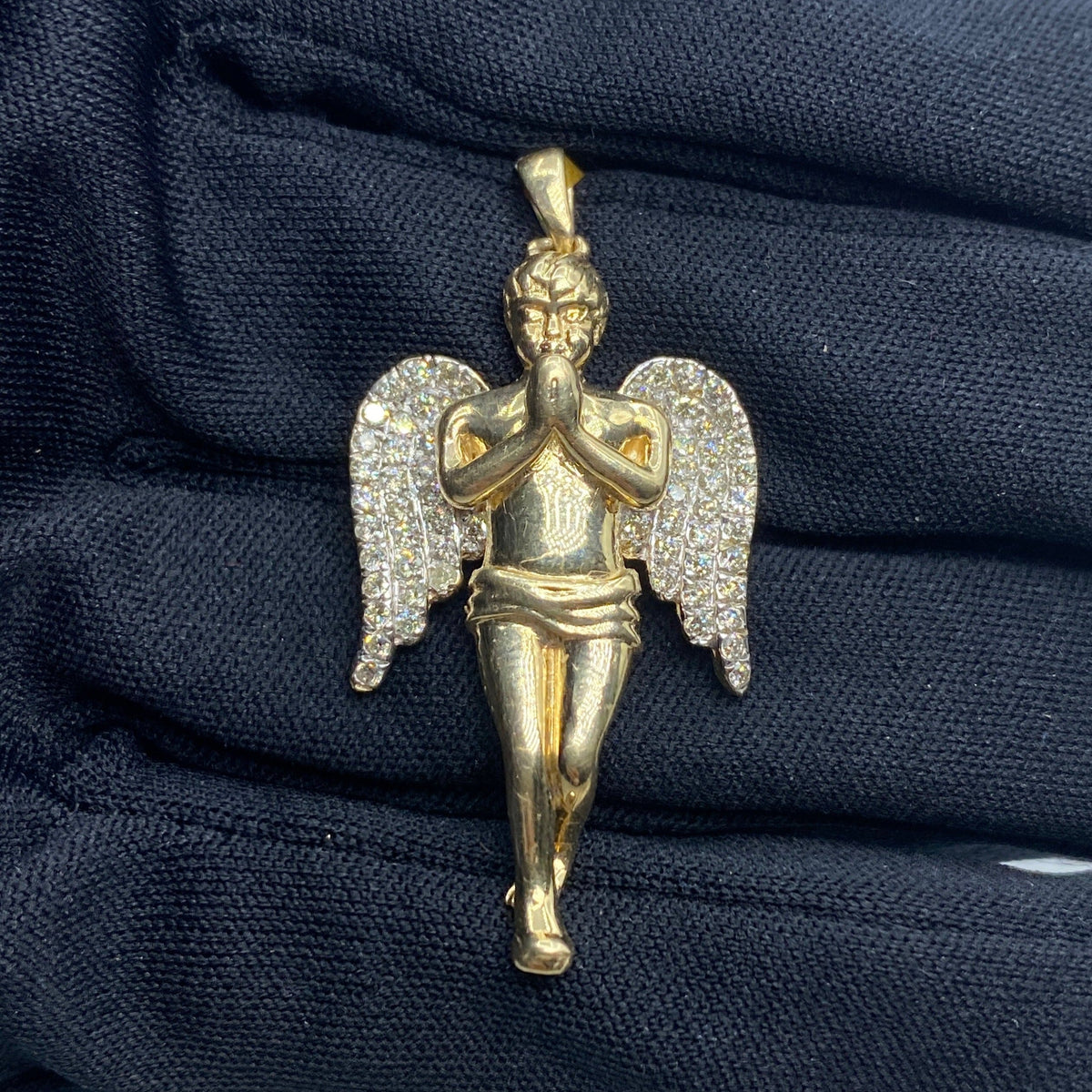 10K Gold Angel Diamond Pendant - additional product view 2
