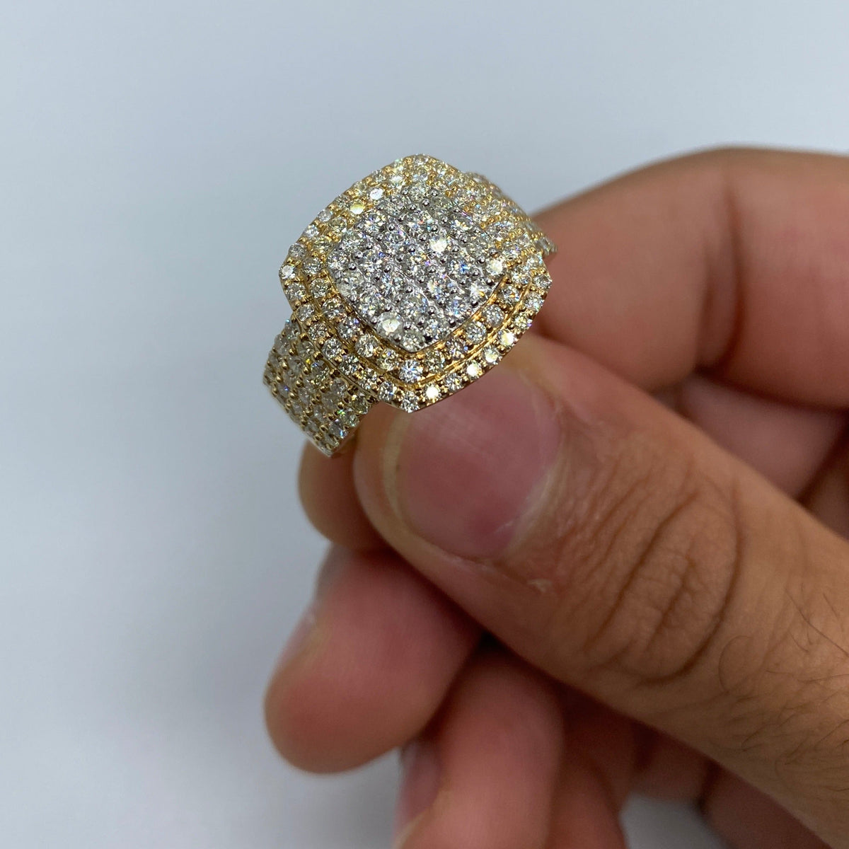 14K Gold Square Washington Diamond Ring in yellow gold - close-up product photo