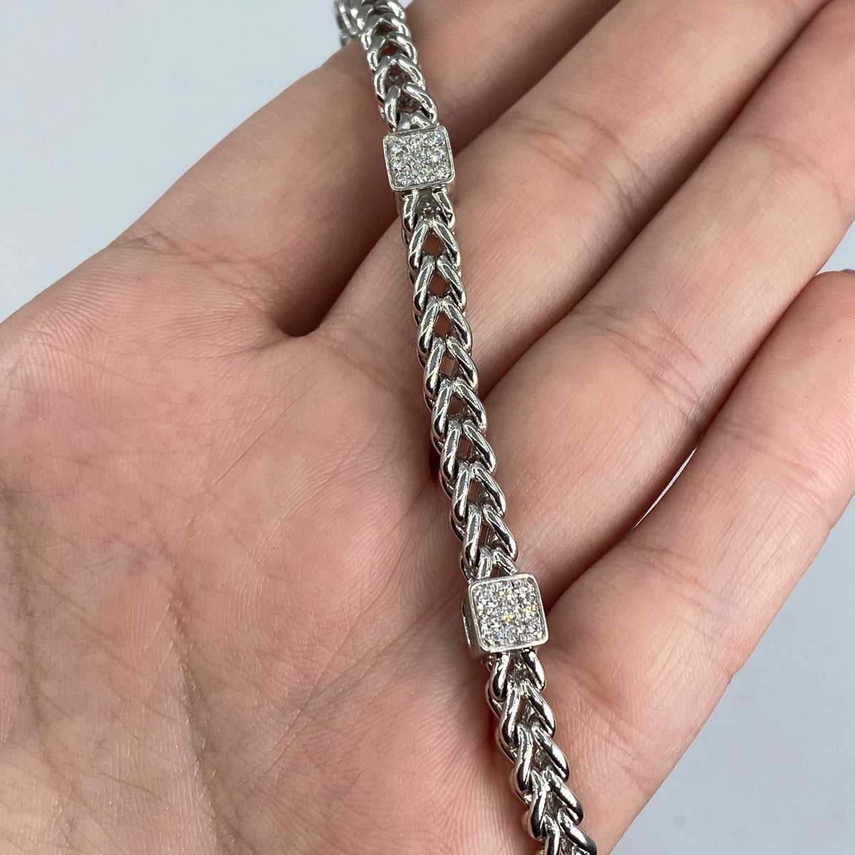 18K Gold 6.3mm Box Cuban Diamond Chain 16 in - additional product view 5