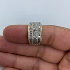 14K Gold Rectangle Quad-Row Diamond Baguette Ring - additional product view 4