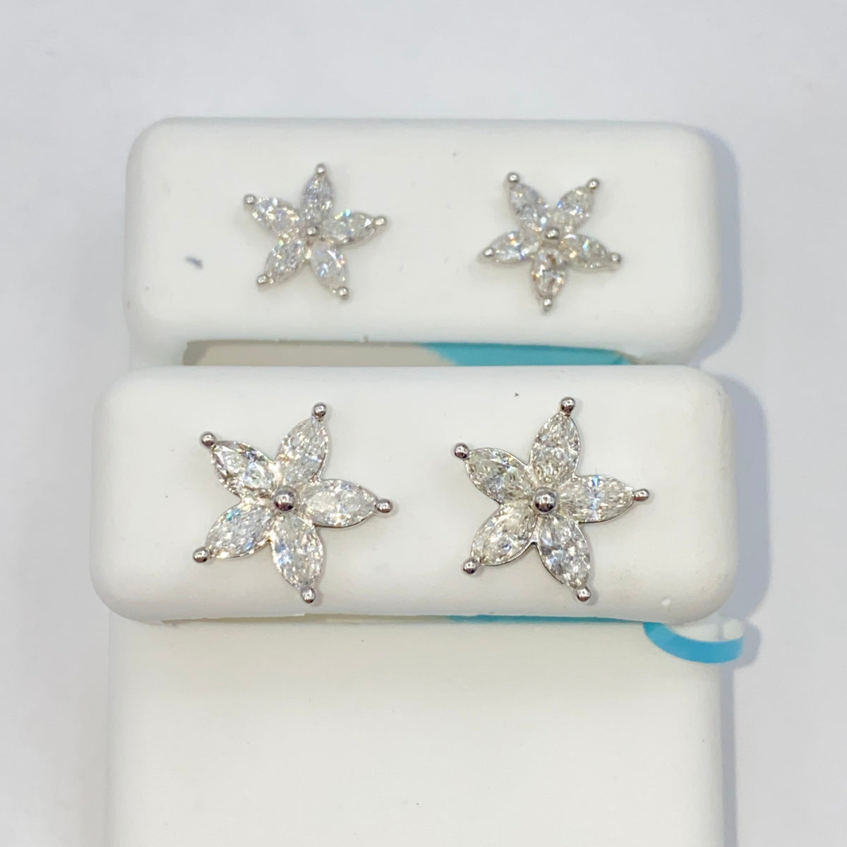 14K Gold Summer Flower Diamond Earrings - additional product view 8