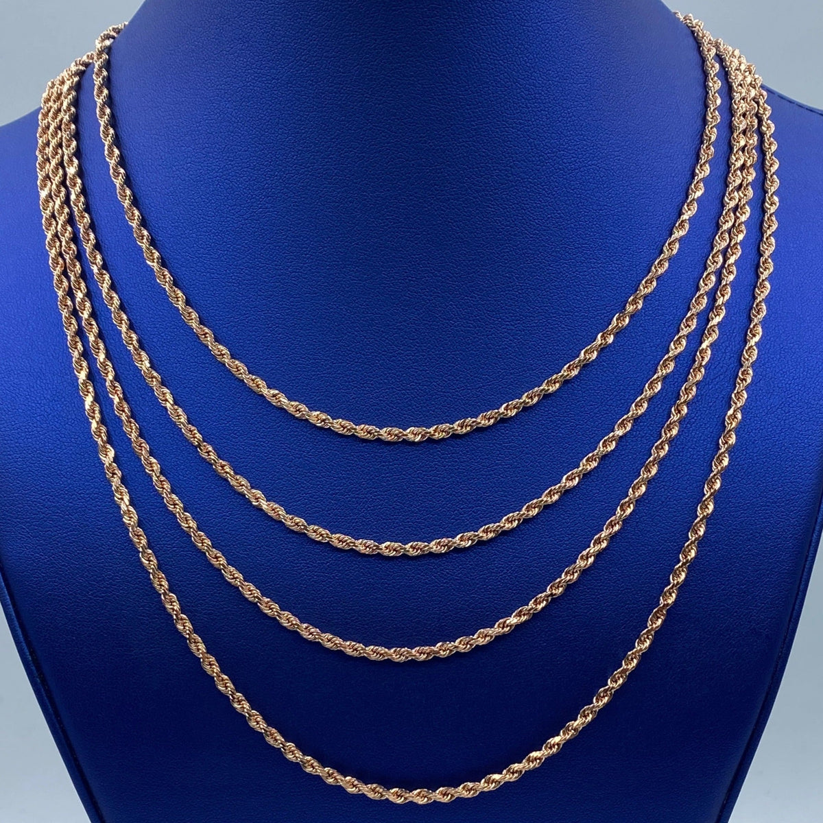 10K 3.6mm Rope Chain in Rose Gold 16–22 in - additional product view 2