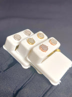 10K Gold Circle Castle Diamond Earrings - additional product view 5