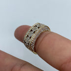 14K Gold Rectangle Flowers Diamond Ring - additional product view 4