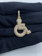 Disabled Wheelchair Handicap Diamond Pendant 1.3 Ct - additional product view 2
