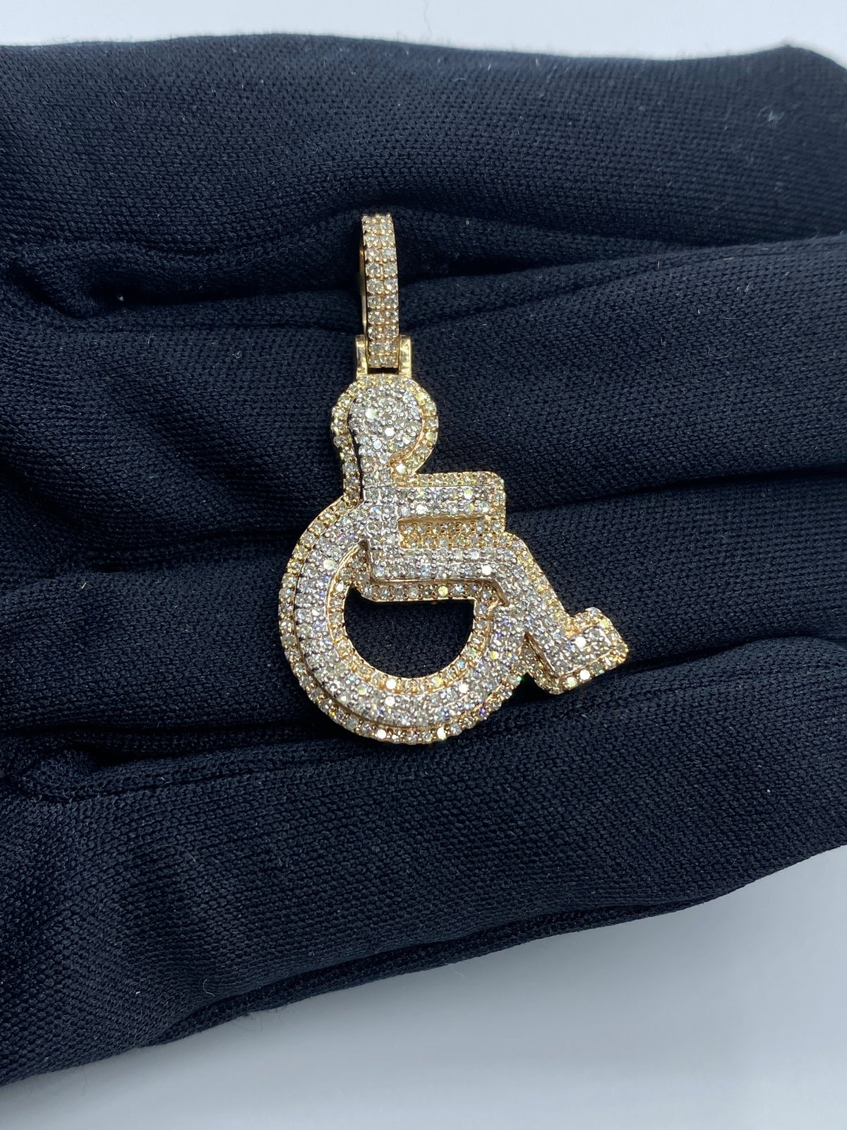 Disabled Wheelchair Handicap Diamond Pendant 1.3 Ct - additional product view 2