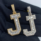 Initial J Diamond Baguette Pendant - additional product view 2