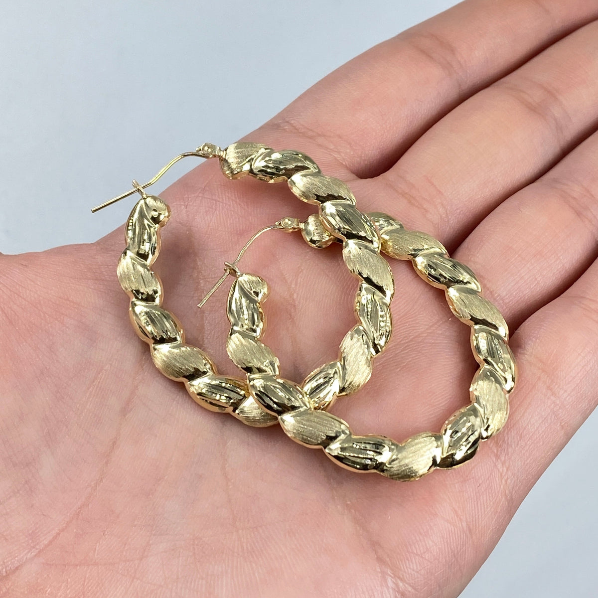 10K Gold Braided Hoop Earring - additional product view 2