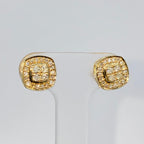 14K Gold 8mm Rounded Square Halo Diamond Earrings - additional product view 3
