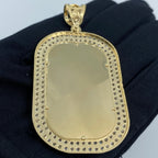 14K Gold Rounded Rectangle Picture Photo CZ Pendant - additional product view 4