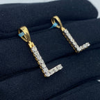 14K Gold Single Stone Initial L Diamond Pendant - additional product view 4
