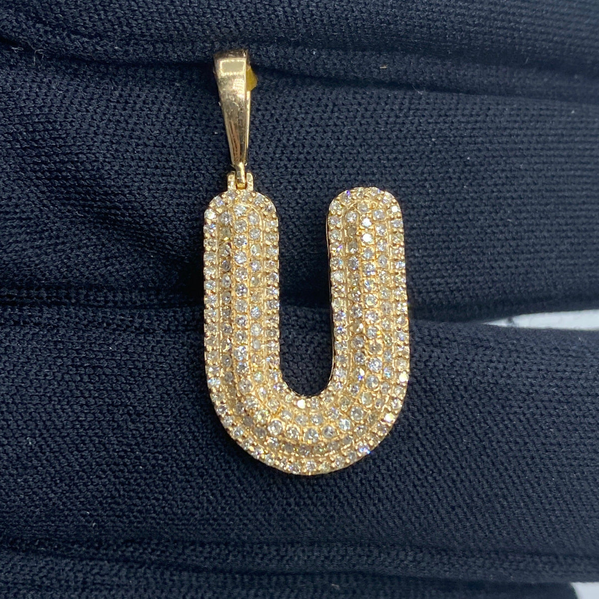 Initial U Bubble Diamond Pendant - additional product view 2