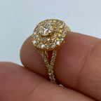 14K Gold Wide Square Large Center Stone Diamond Engagement Ring - additional product view 4