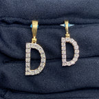 14K Gold Single Stone Initial D Diamond Pendant - main product photo