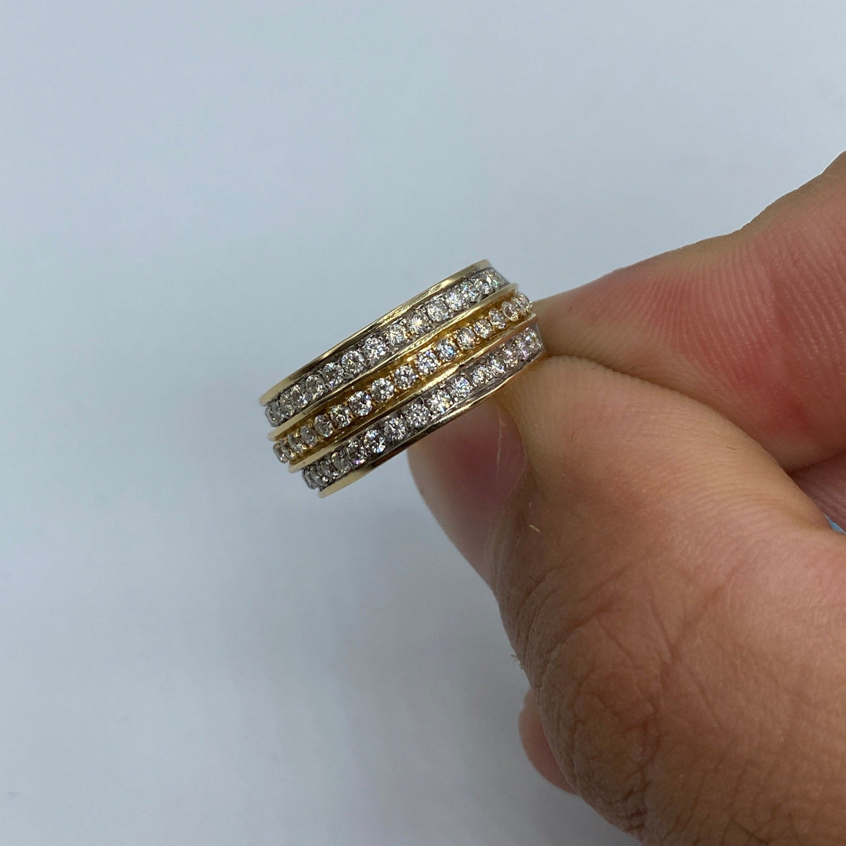 14K Gold Eternity Three Row Diamond Ring - additional product view 3