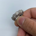 14K Gold Space Flower Diamond Ring 1.8 Ct in white gold - close-up product photo