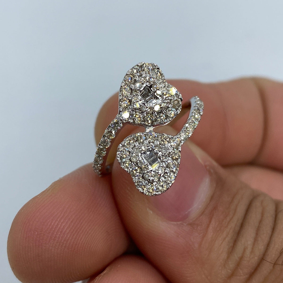 14K Gold Heart Bangle Diamond Engagement Ring - additional product view 5