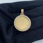 14K Gold Circle Diamond Picture Photo Pendant - additional product view 2