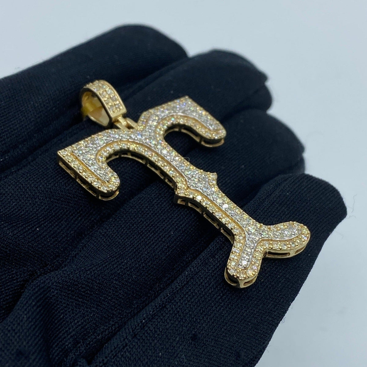 Initial T Old English Diamond Pendant - additional product view 3