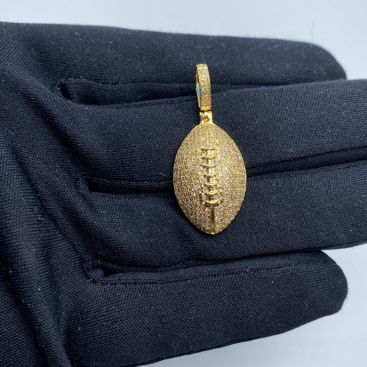 14K Gold Football Diamond Pendant - additional product view 2