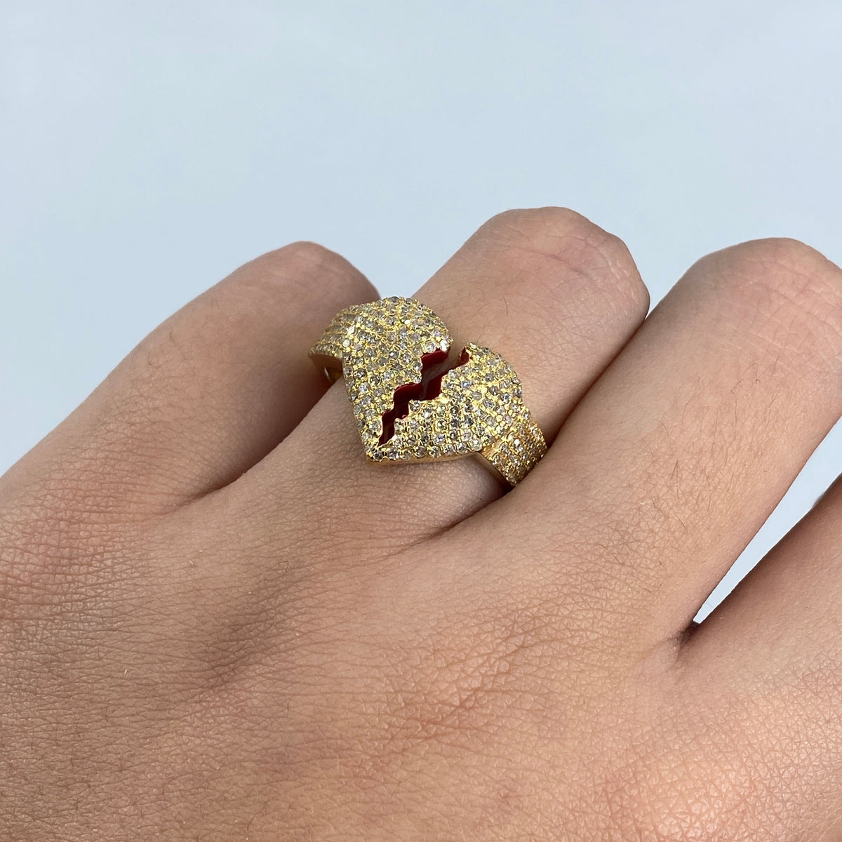 10K Gold Broken Heart Diamond Ring - additional product view 3