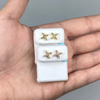 14K Gold Clover Diamond Earrings - additional product view 2
