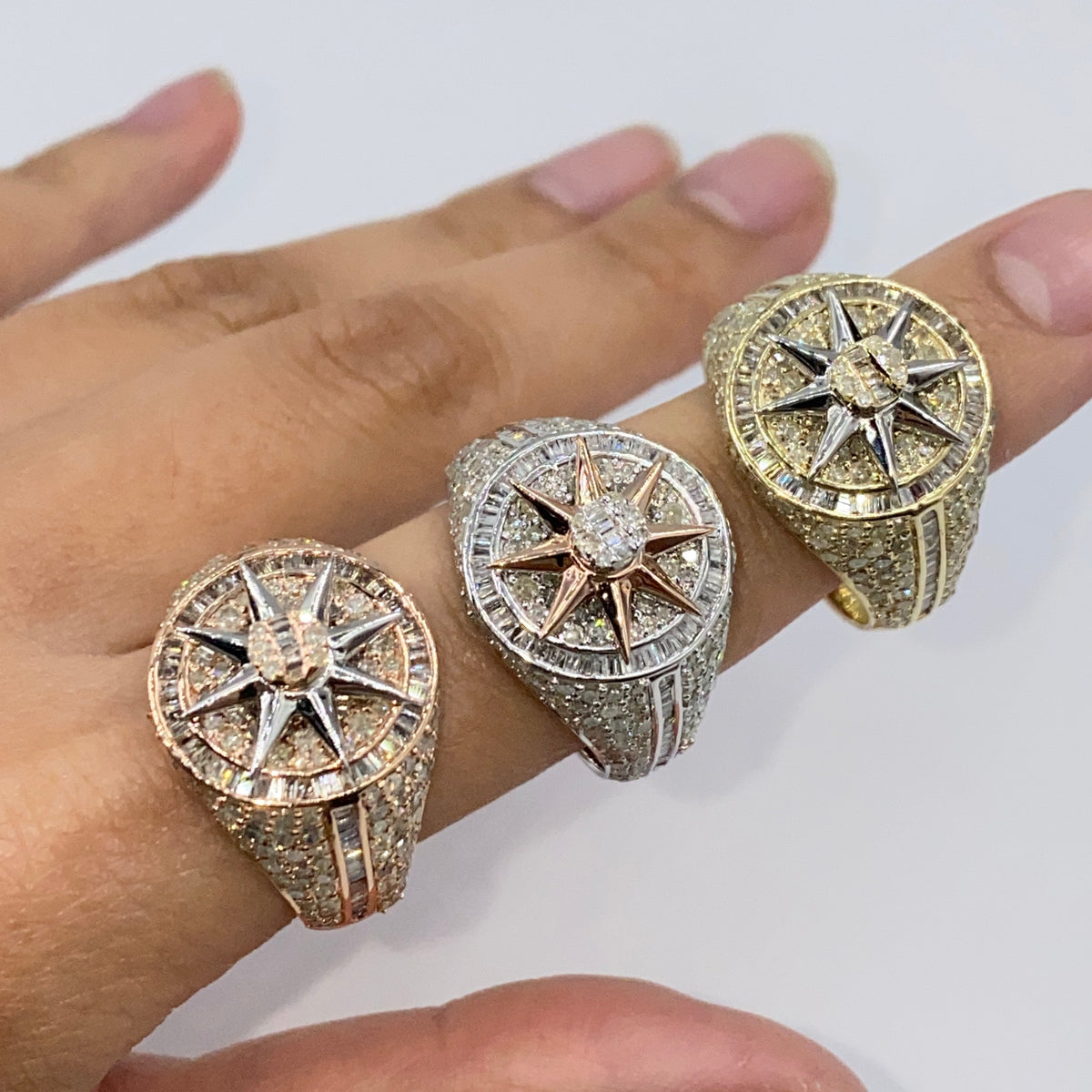 10K Gold Roulette Spinning Diamond Baguette Ring - additional product view 8