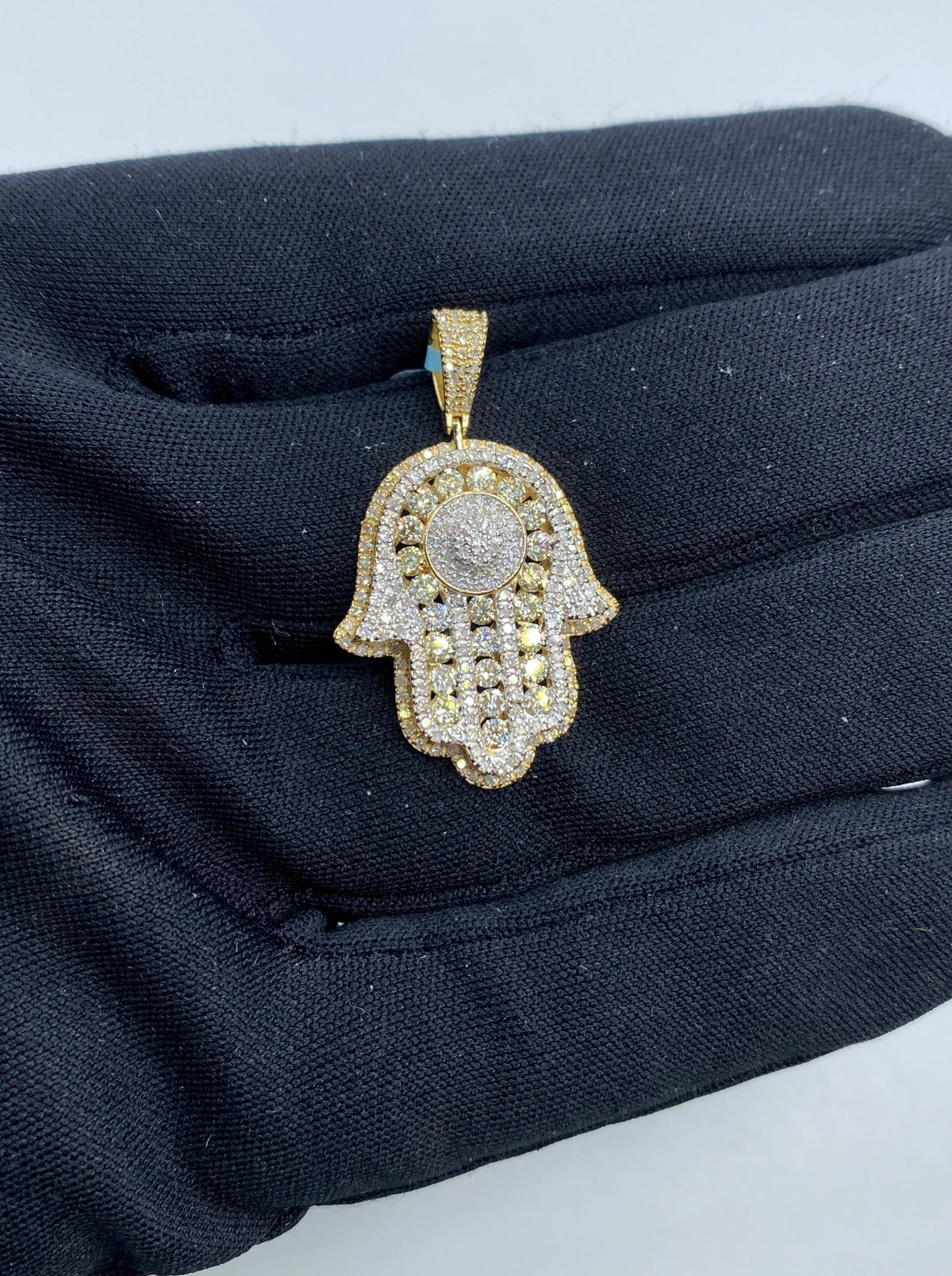 14K Gold Hamsa Diamond Pendant - additional product view 2