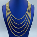 10K Gold 4mm Rope Chain 18–26 in, 18" - close-up product photo
