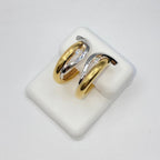 18K Gold Divine Two-Tone Diamond Earrings - additional product view 4