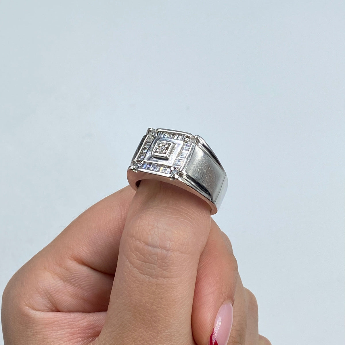 14K Gold Diamond Baguette Cut Tower Ring - additional product view 2