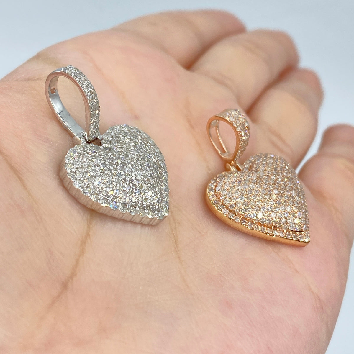 10K Gold Halo Heart 3D Diamond Pendant - additional product view 6