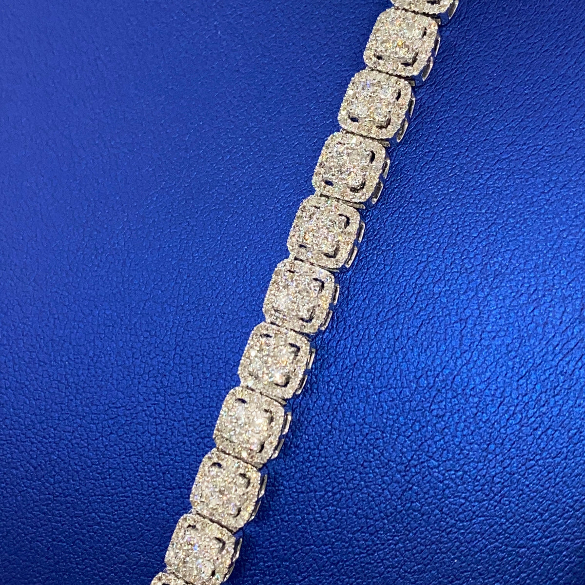 10K Gold Square Tower Diamond Tennis Chain Necklace - additional product view 5
