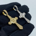 10K Gold Celtic Cross Diamond Baguette Pendant 1.2 Ct - additional product view 3