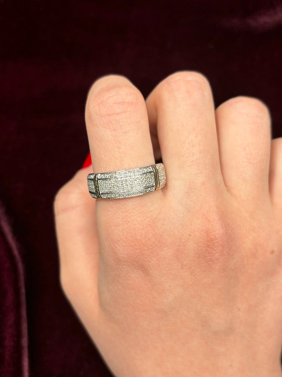 10K Gold DIAMOND ARMOR RING BAND - additional product view 2