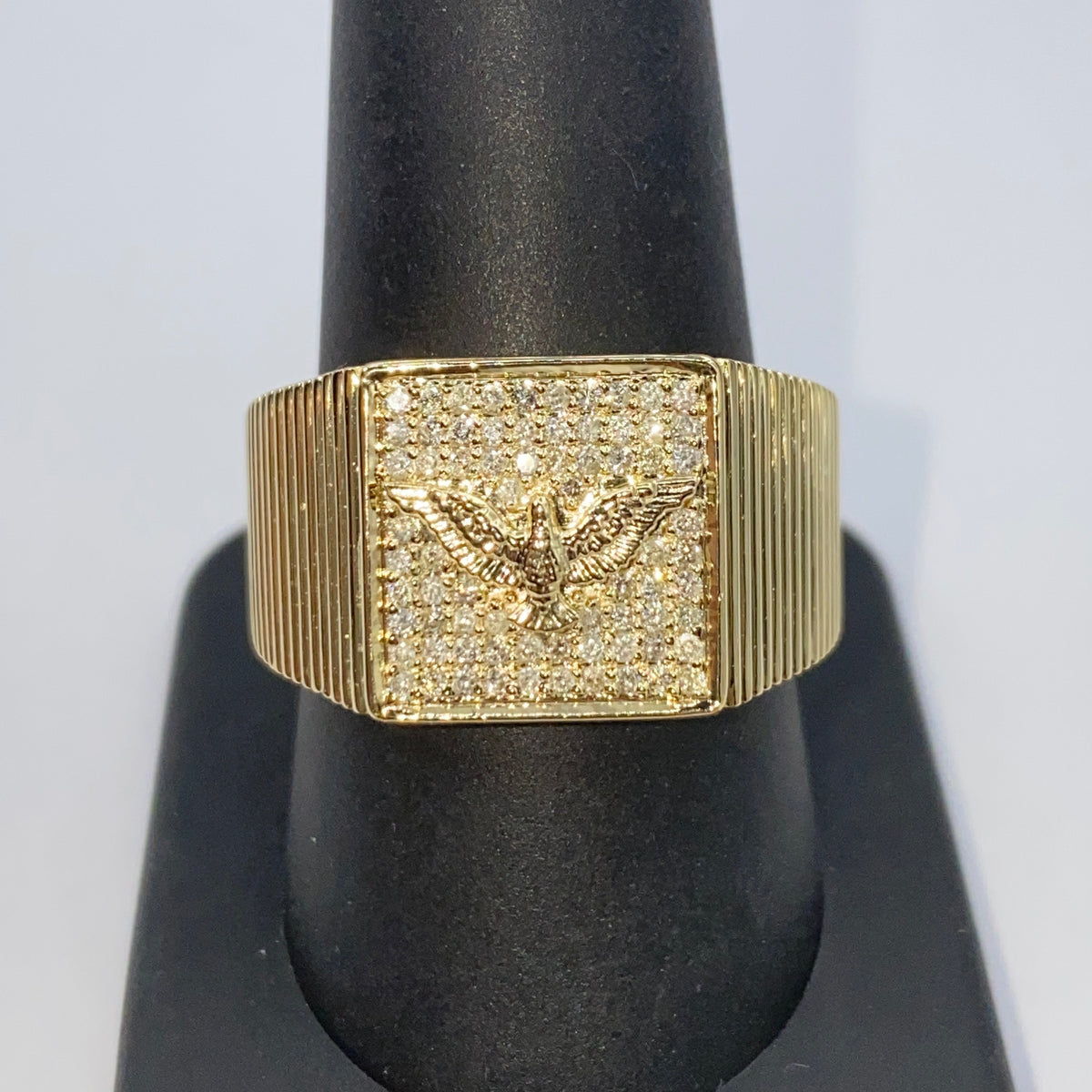 10K Gold Freedom Eagle Bird Diamond Ring - additional product view 6