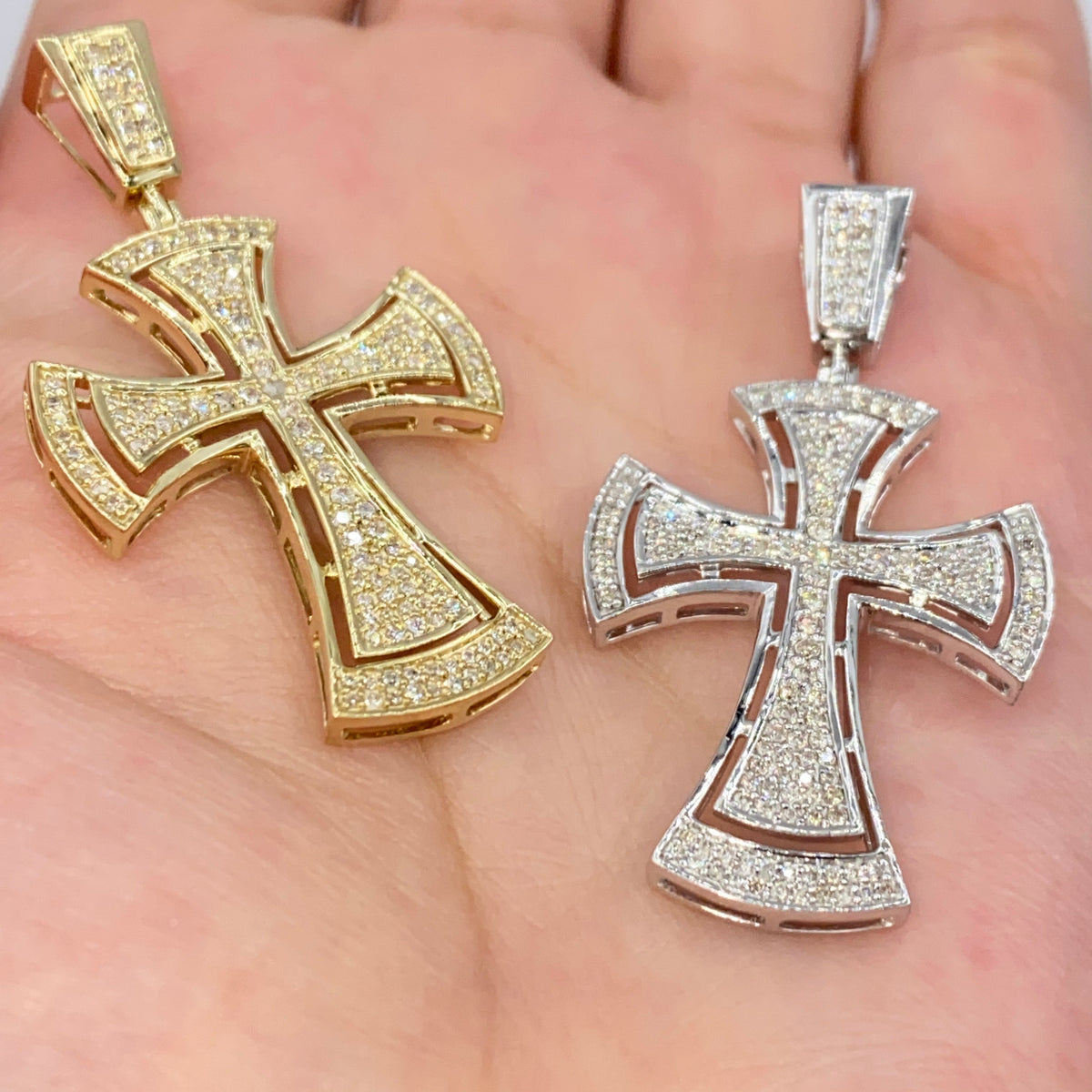 10K Gold Clarence Cross Diamond Pendant - additional product view 6