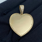 14K Gold Heart Picture Photo CZ Pendant - additional product view 4