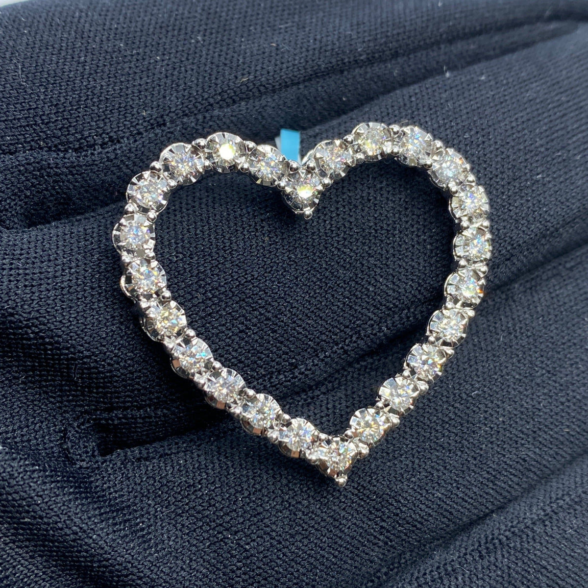 14K Gold Heart Outline Diamond Pendant - additional product view 5