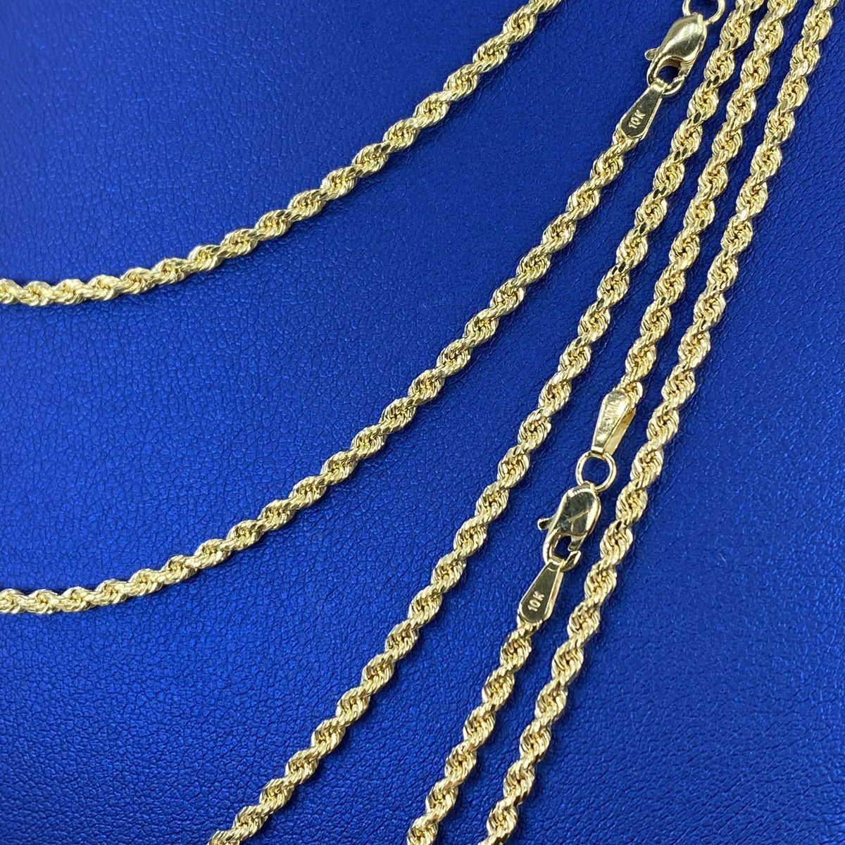 10K Yellow Gold 2mm Rope Chain 16–24 in - additional product view 3