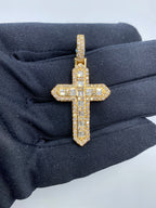14K Gold Cross Diamond Baguette Pendant - additional product view 2