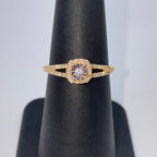 14K Gold Sunburst Diamond Engagement Ring - additional product view 6