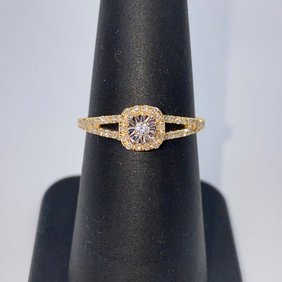 14K Gold Sunburst Diamond Engagement Ring - additional product view 6