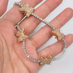 10K Gold Butterfly Tennis Diamond Bracelet - additional product view 4